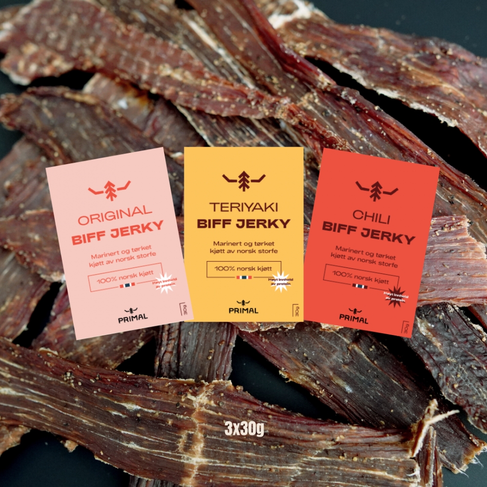 3 x 100g Discover Pack Beef Jerky PRIMAL AS